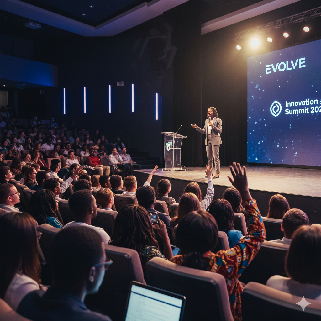 A vibrant Q&A session with a guest speaker from a leading tech firm.